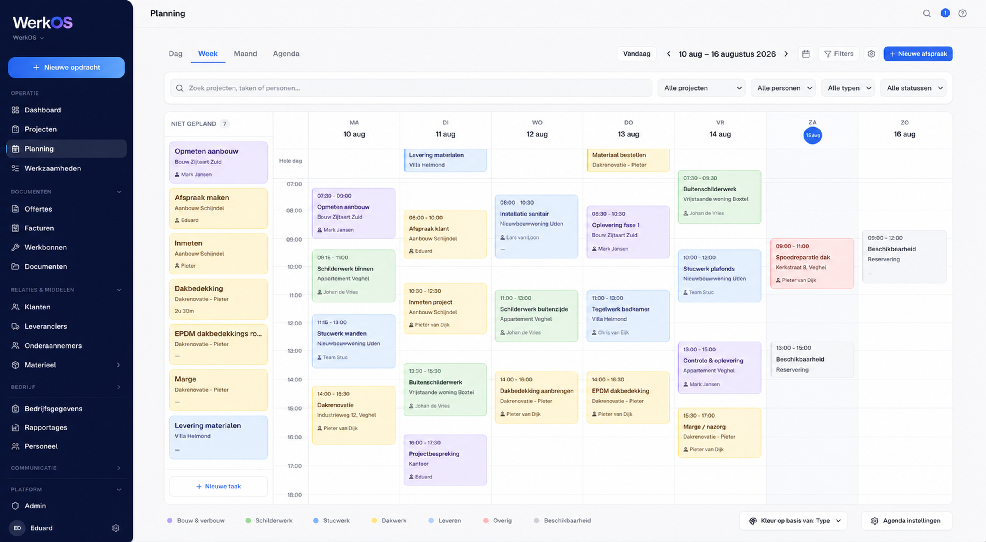 Planning in WerkOS